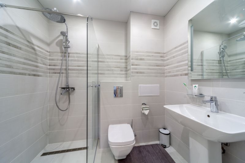 Modern bathroom with rainfall shower
